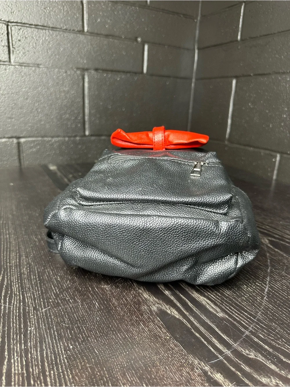 Kids Black Backpack with Red Bow Accent